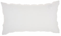 White Embossed Rose Lumbar Pillow