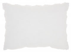 Petite White Embossed Rose Lumbar Pillow