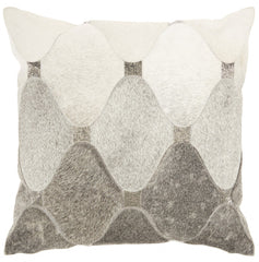Gray and Silver Diamonds Cowhide Throw Pillow