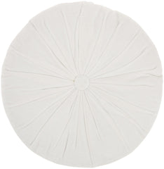 White Tufted Round Throw Pillow