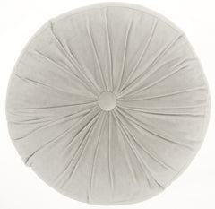 Light Gray Tufted Round Throw Pillow