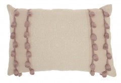 Blush Rectangular Embellished Throw Pillow