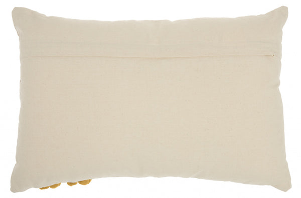 Mustard Rectangular Embellished Throw Pillow