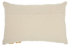 Mustard Rectangular Embellished Throw Pillow