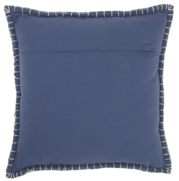 Blue Textured Squares Throw Pillow