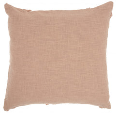 Tea Pink Abstract Shaggy Detail Throw Pillow