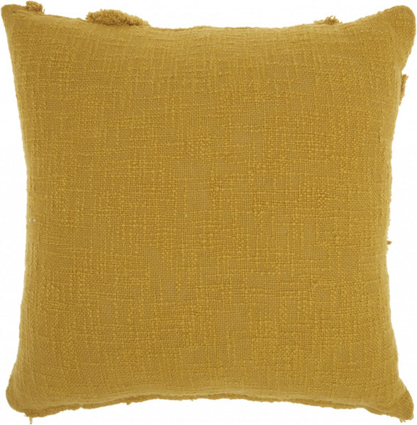 Boho Chic Mustard Textured Lines Throw Pillow