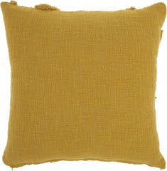 Boho Chic Mustard Textured Lines Throw Pillow