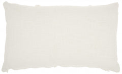 White Abstract  Shaggy Detail Lumbar Pillow