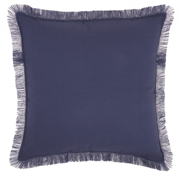 Solid Navy Contemporary Throw Pillow