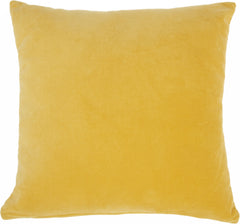 Yellow Velvet Modern Throw Pillow