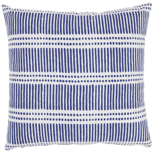 Mod Navy Blue Dots and Lines Throw Pillow