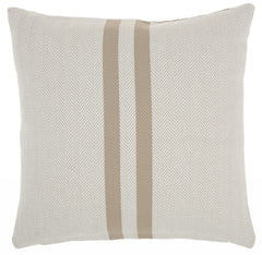 Beige Herringbone Stripe Throw Pillow