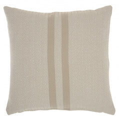 Beige Herringbone Stripe Throw Pillow