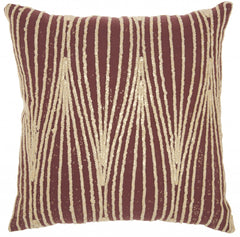 Contemporary Handcrafted Maroon Accent Throw Pillow