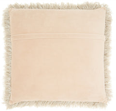 Plush Beige Shag Accent Throw Pillow