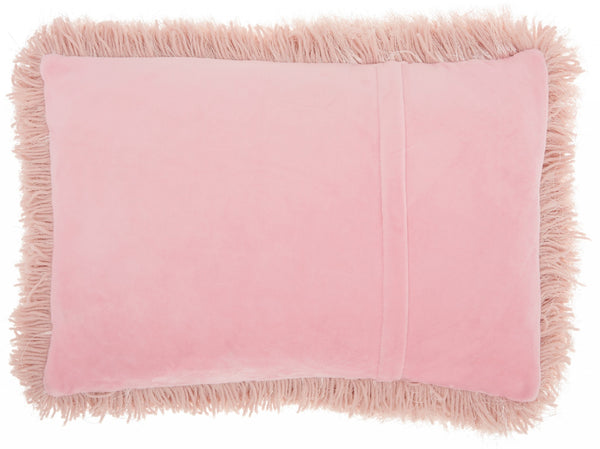 Pink Super Shaggy  Throw Pillow