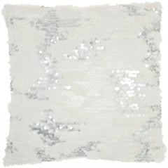 Sequined White  Accent Throw Pillow