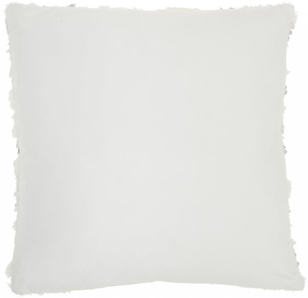 Sequined White  Accent Throw Pillow