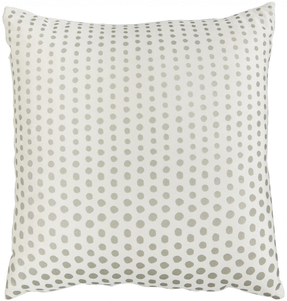 White and Silver Polka Dot Throw Pillow