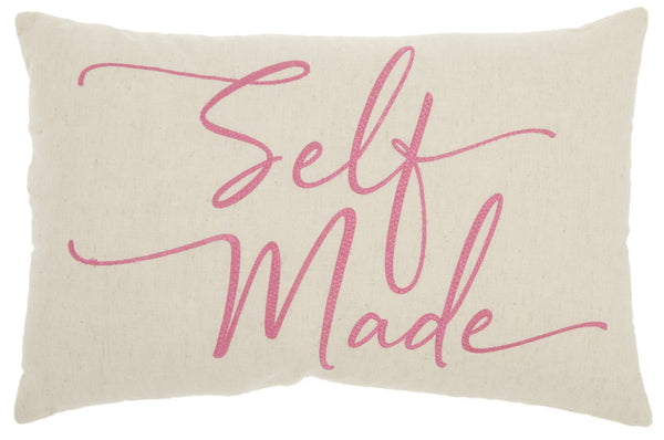 Self Made Pink Decorative Lumbar Throw Pillow