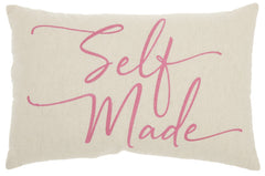 Self Made Pink Decorative Lumbar Throw Pillow