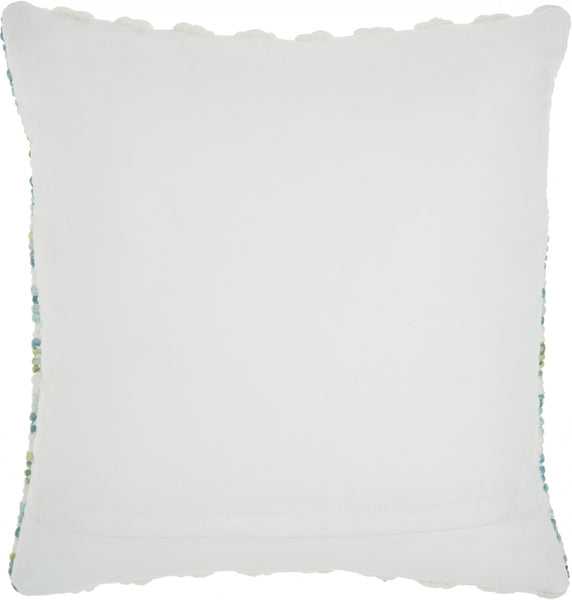 Chic Turquoise Nubby Plaid Indoor Outdoor Accent Pillow
