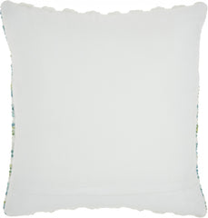 Chic Turquoise Nubby Plaid Indoor Outdoor Accent Pillow