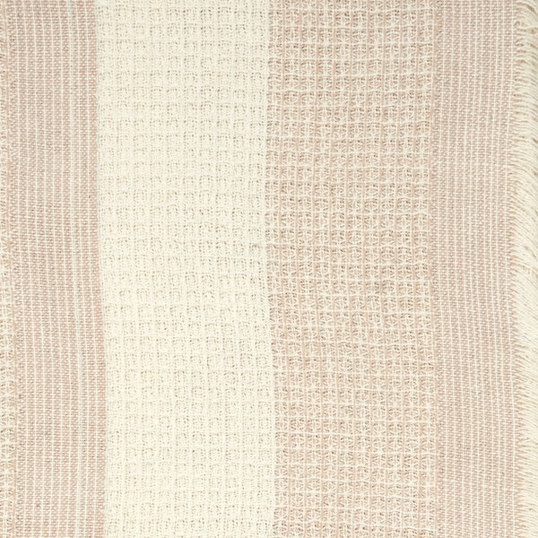 Blush Waffle Weave Contemporary Cotton Embroidered Throw Blanket