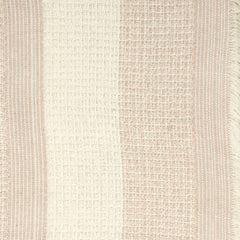 Blush Waffle Weave Contemporary Cotton Embroidered Throw Blanket
