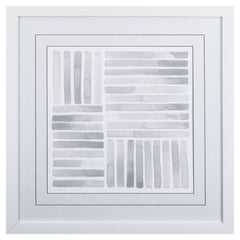 White and Gray Lines I Abstract Framed Art