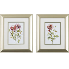 Set of 2 Pink Poppy Rose Framed Art