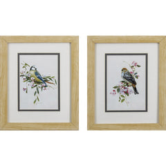 Set of 2 Blue Bird Goldfinch Framed Art