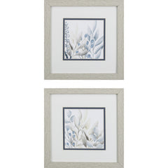 Set of 2 Blue and White Airy Branches Framed Art