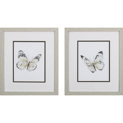 Set of 2 Butterflies Framed Art