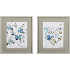 Set of 2 Dainty Pastel Floral Framed Art