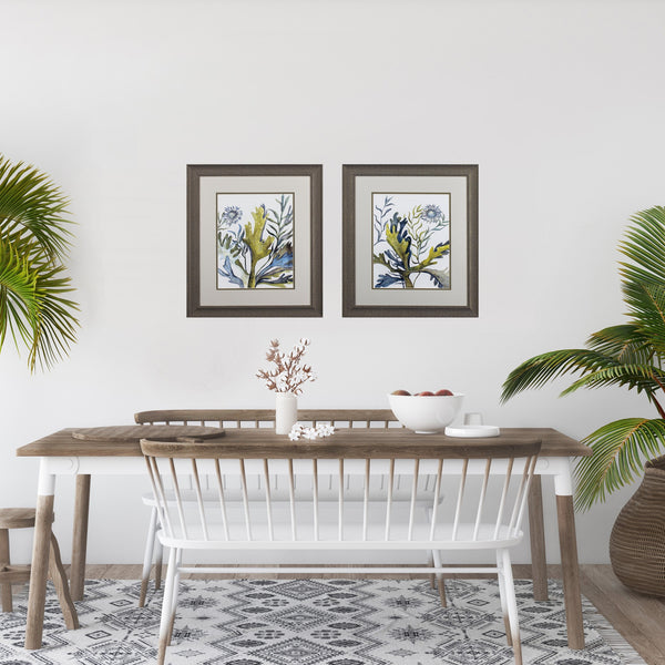 Set of 2 Blue and Green Coral Framed Art