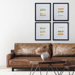 Set of 4 Neutral Abstract Watercolor Framed Art