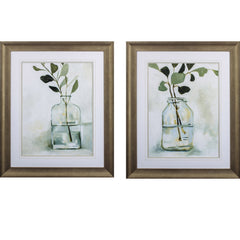 Set of Two Branch Still Life Abstract Framed Art