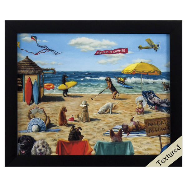 Dog Days of Summer Beach Framed Art