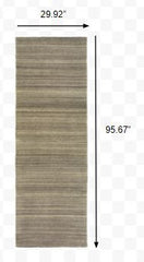 3’ x 8’ Two-toned Brown and Beige Indoor Runner Rug