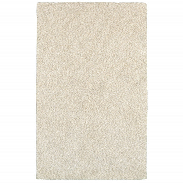 10’ x 13’ Modern Shag Ivory Indoor Area Rug