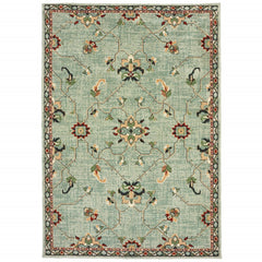 4’ x 6’ Pastel Blue Floral Patterned Indoor Area Rug