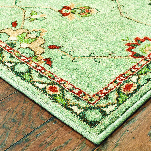 4’ x 6’ Pastel Blue Floral Patterned Indoor Area Rug