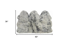 3' x 5' Gray Ombre Natural Sheepskin Area Rug