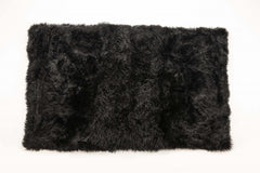 3' x 5' Black Natural Rectangular Sheepskin Area Rug