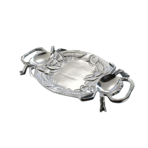 Silver Crab Shaped Sectioned Serving Platter