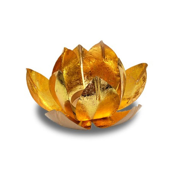 Gilded Golden Flower Tealight Holder