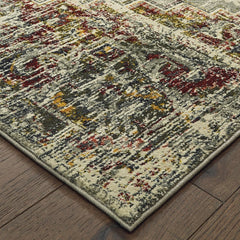 10’x13’ Gray and Ivory Distressed Area Rug