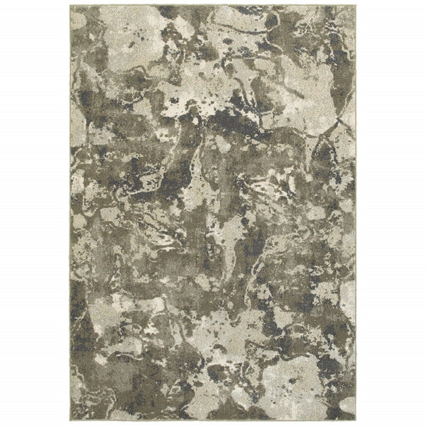 10’x13’ Gray and Ivory Abstract Spatter Area Rug